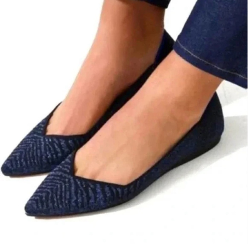 *Rare* Rothy’s The Point Midnight Metallic Zebra Size 7